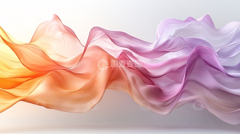 高清大图下载【趣麦麦图】飘逸轻柔渐变色丝绸面料