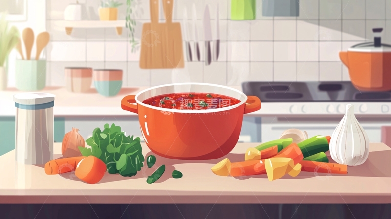 高清大图下载【趣麦麦图】温馨厨房烹饪场景