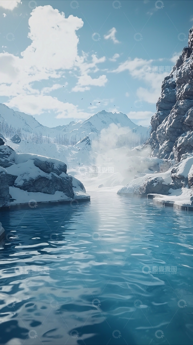 高清大图下载【趣麦麦图】冰川河流雪山峡谷