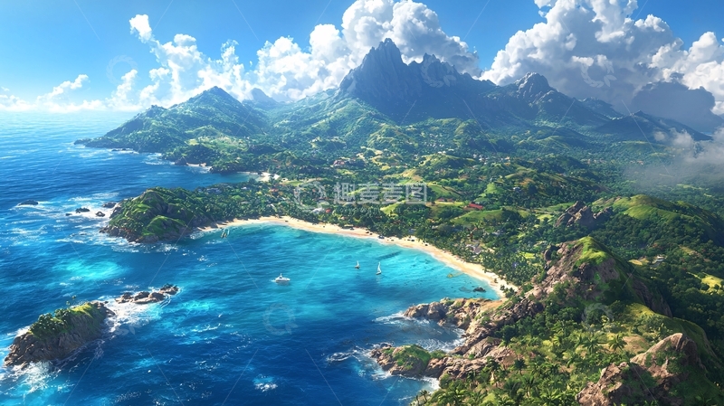 高清大图下载【趣麦麦图】热带岛屿海滩风光