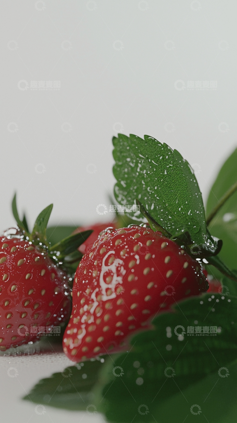 高清大图下载【趣麦麦图】新鲜草莓特写高清图片