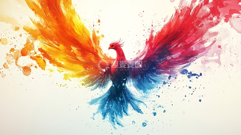 高清大图下载【趣麦麦图】彩色凤凰