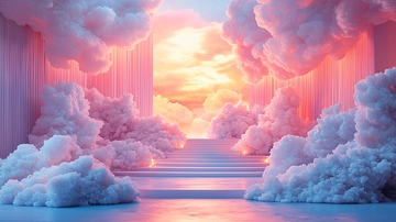 粉色云朵梦幻通道