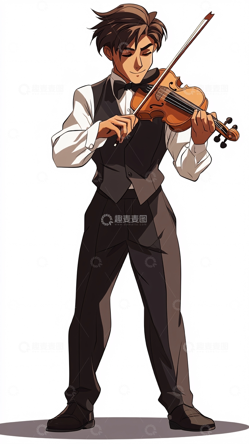 高清大图下载【趣麦麦图】帅气小提琴手演奏