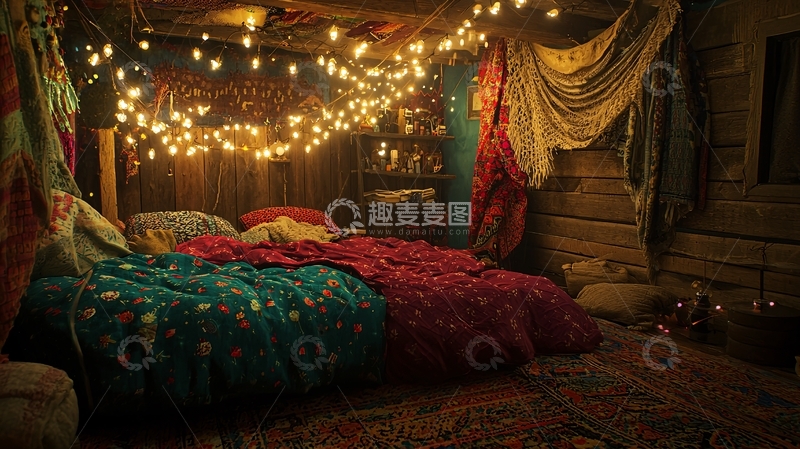 高清大图下载【趣麦麦图】温暖舒适的卧室灯光