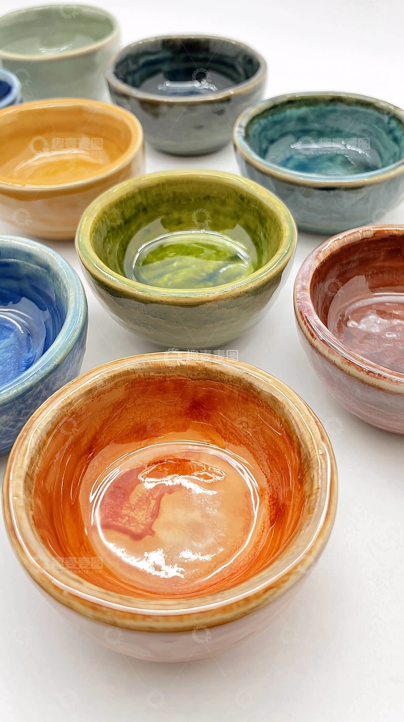 高清大图下载【趣麦麦图】彩色手工陶瓷碗