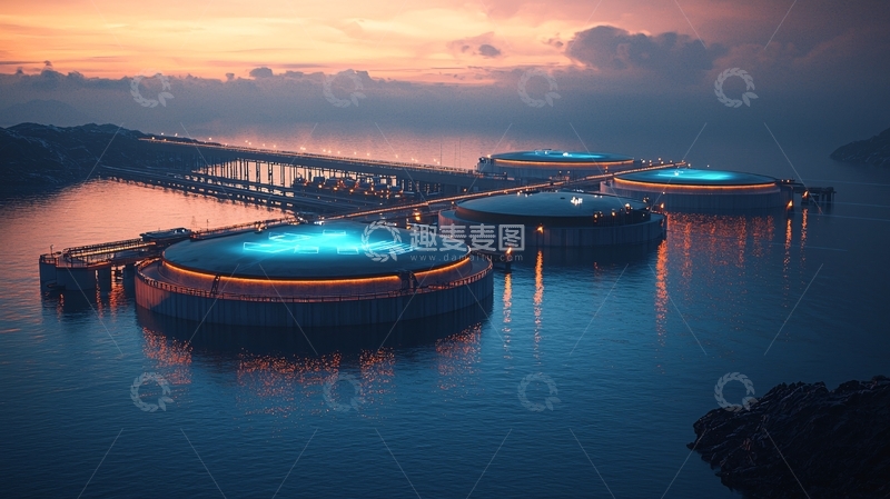 高清大图下载【趣麦麦图】海上石油平台