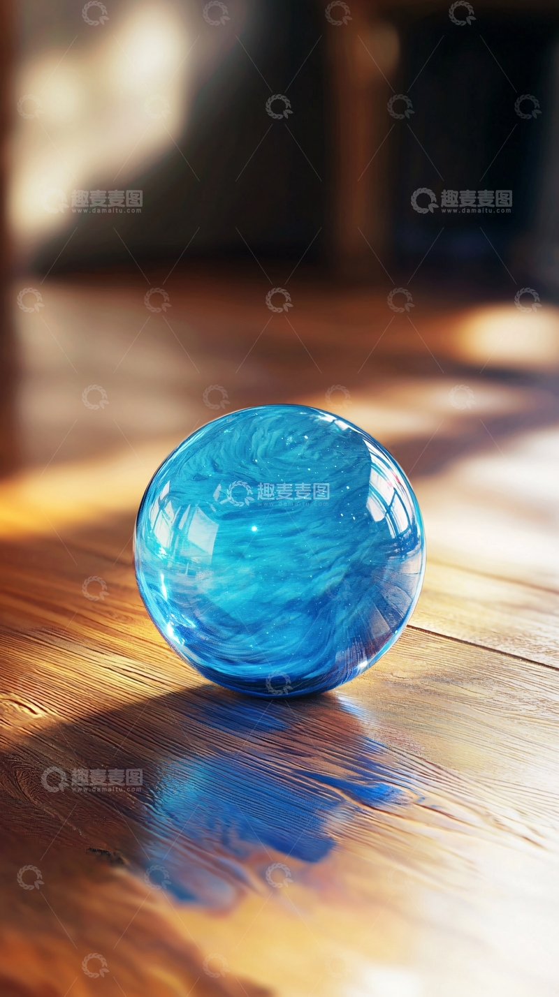高清大图下载【趣麦麦图】蓝色玻璃球