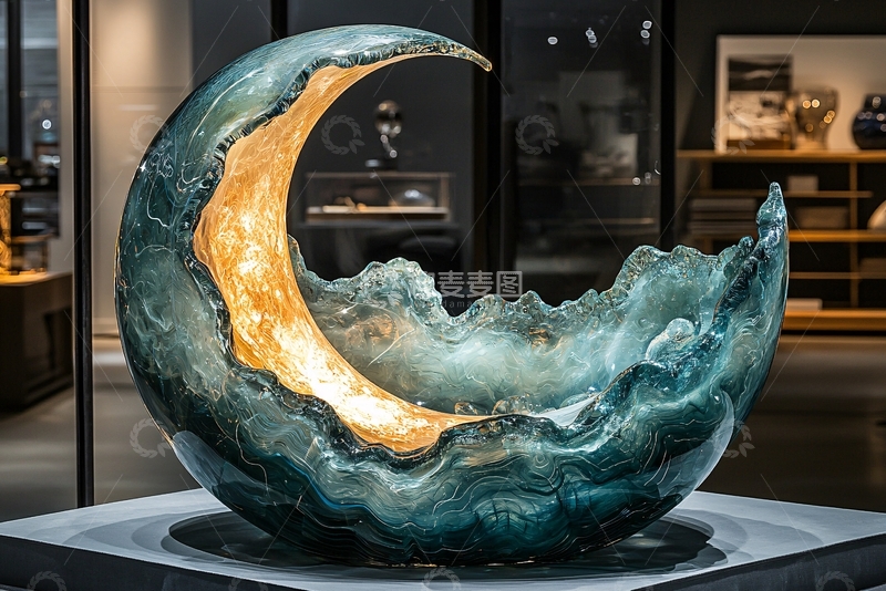 高清大图下载【趣麦麦图】半月形艺术雕塑