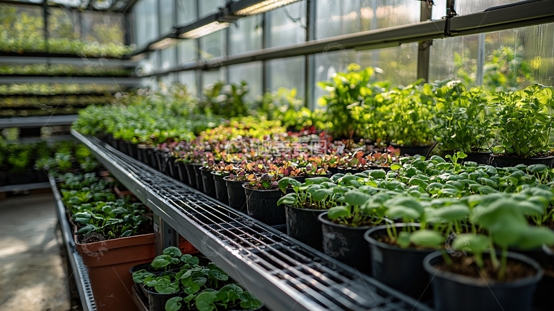 高清大图下载【趣麦麦图】温室花卉苗圃种植