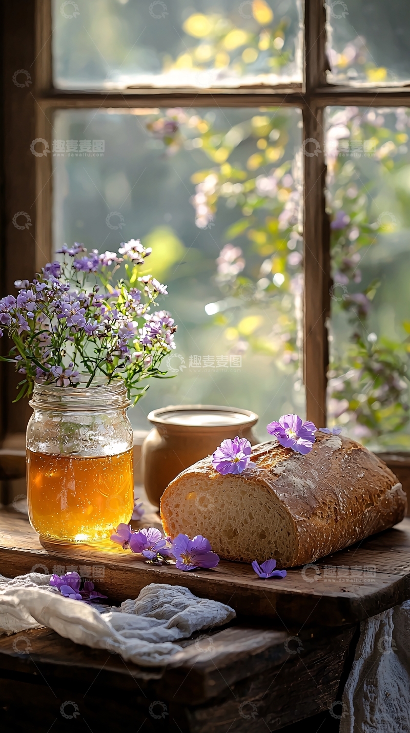 高清大图下载【趣麦麦图】阳光透过窗棂洒在桌子上