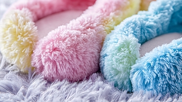 彩虹色毛绒玩具