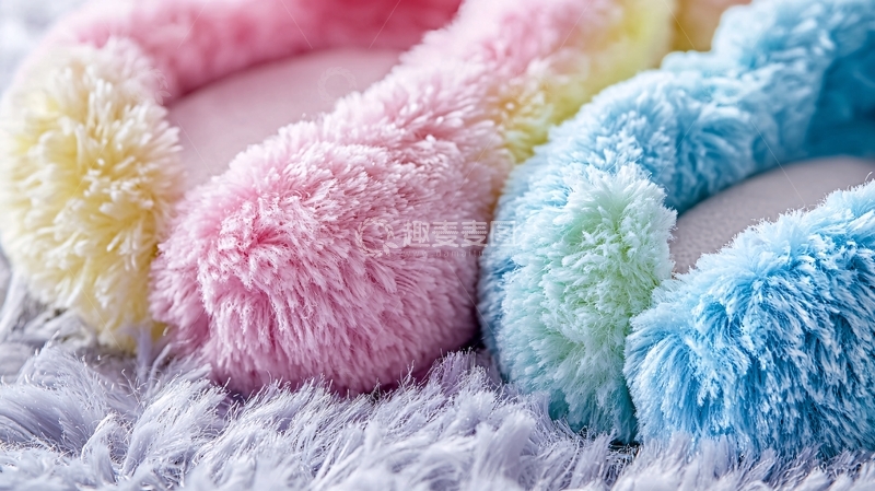 高清大图下载【趣麦麦图】彩虹色毛绒玩具