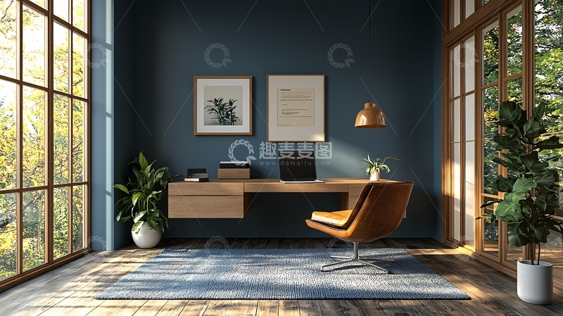 高清大图下载【趣麦麦图】现代简约书房设计