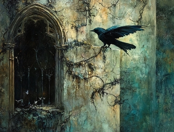 哥特式建筑乌鸦