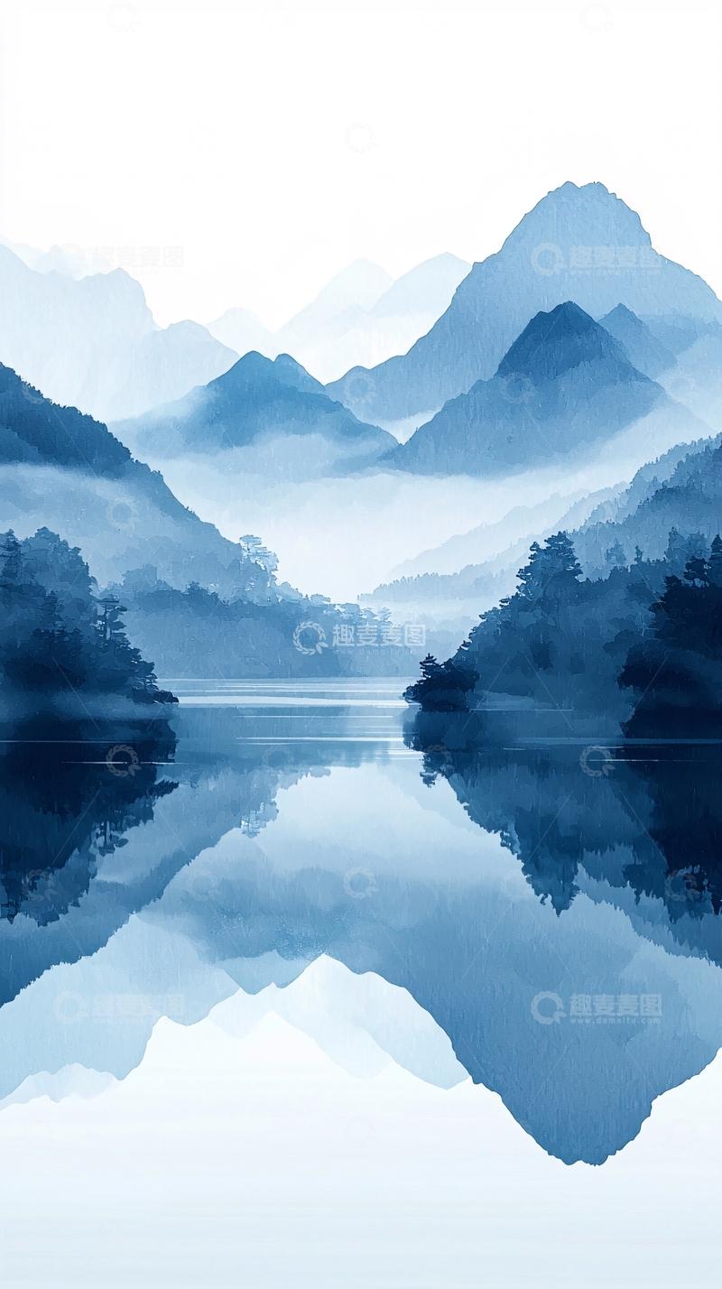 高清大图下载【趣麦麦图】水墨山水画215