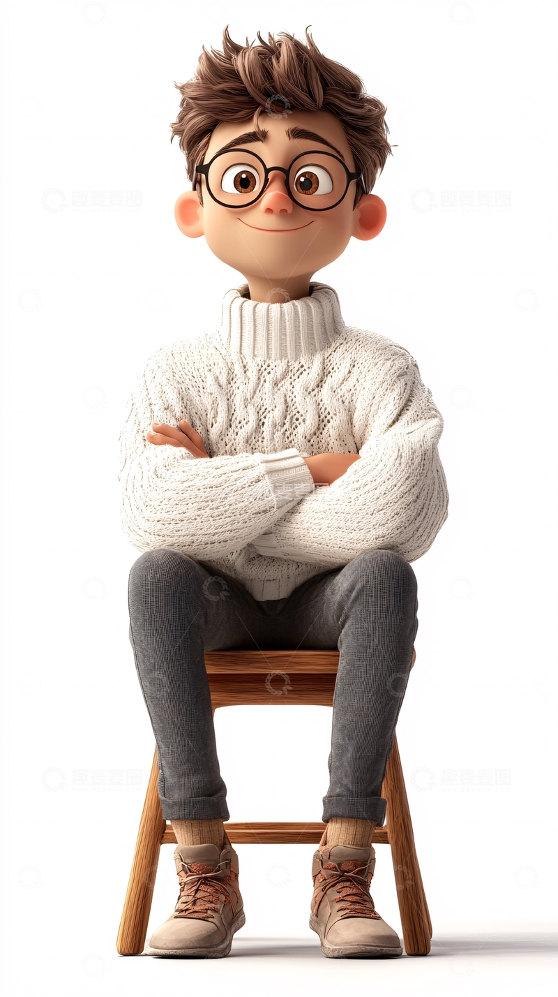 高清大图下载【趣麦麦图】卡通男孩