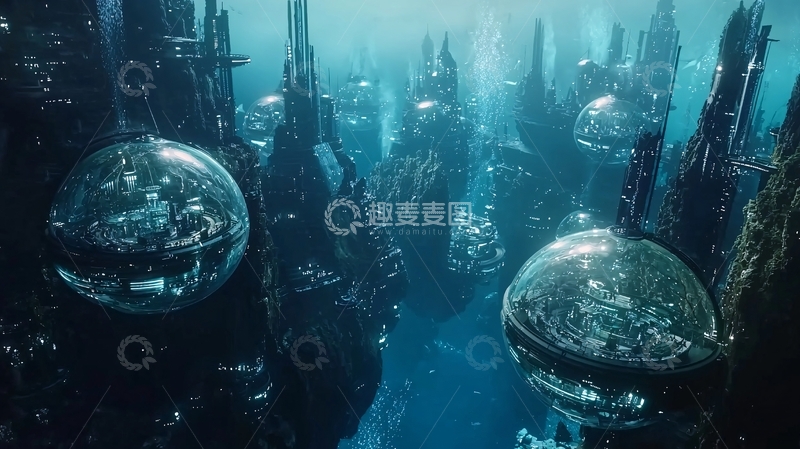 高清大图下载【趣麦麦图】深海未来都市