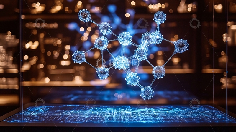 高清大图下载【趣麦麦图】复杂分子结构在发光