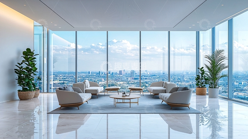 高清大图下载【趣麦麦图】现代都市高层公寓客厅