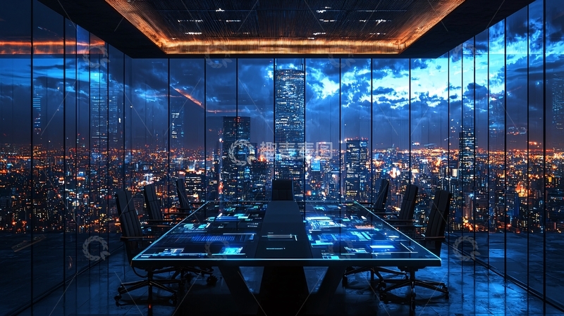 高清大图下载【趣麦麦图】夜景都市办公室