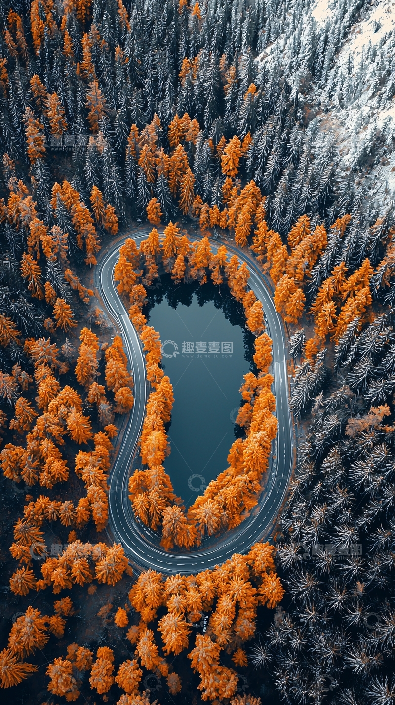 高清大图下载【趣麦麦图】湖泊公路