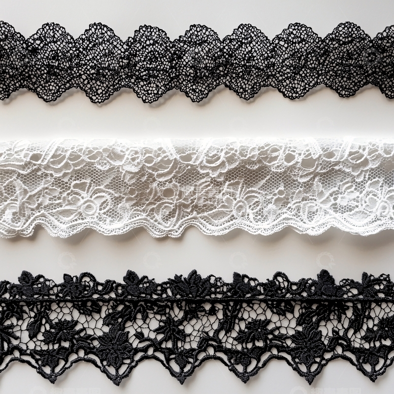 高清大图下载【趣麦麦图】黑色蕾丝花边