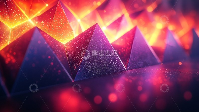 高清大图下载【趣麦麦图】火焰光芒下的紫色锥体