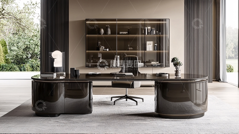 高清大图下载【趣麦麦图】奢华现代风格书房