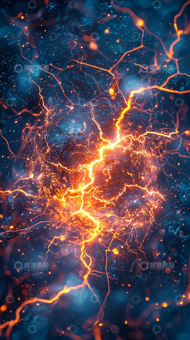 高清大图下载【趣麦麦图】火焰闪电交织的星云