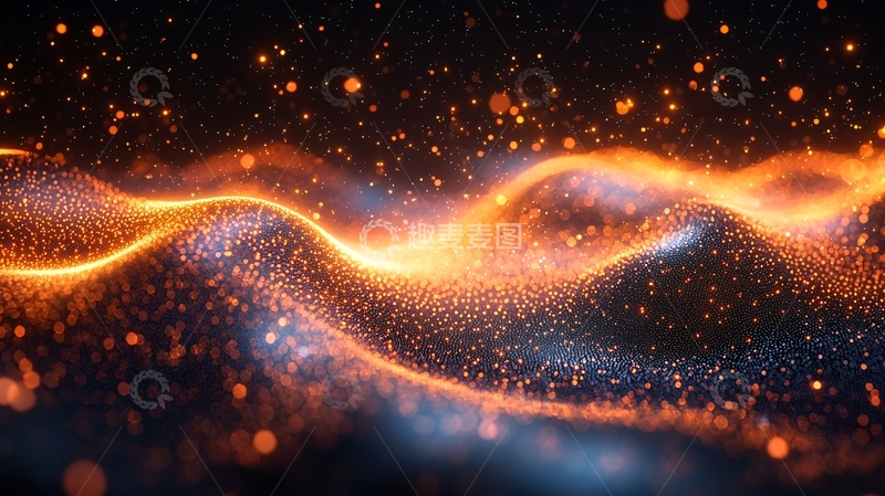 高清大图下载【趣麦麦图】炫酷粒子流光波浪