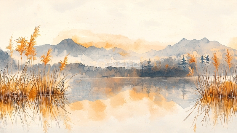 高清大图下载【趣麦麦图】水彩画风景