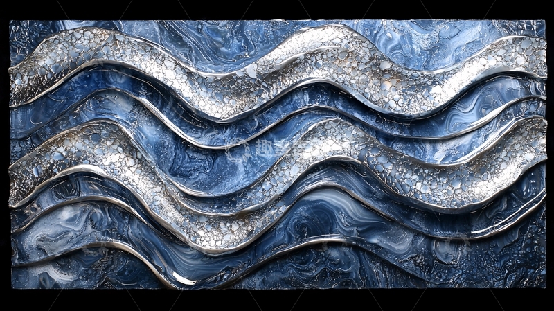 高清大图下载【趣麦麦图】流动的金属质感波浪纹理