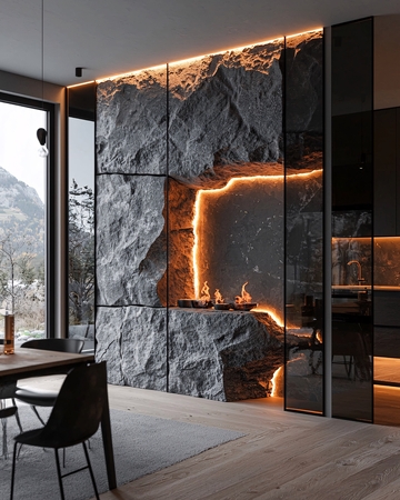 现代简约石材背景墙