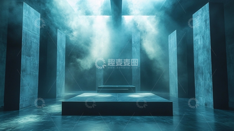 高清大图下载【趣麦麦图】蓝色烟雾背景