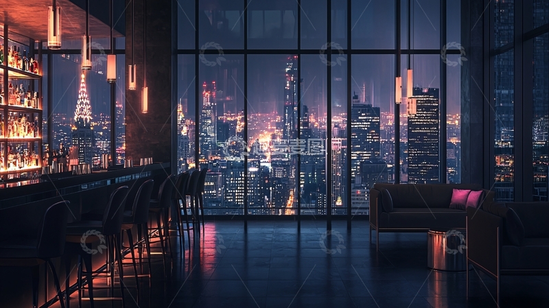 高清大图下载【趣麦麦图】夜景酒吧