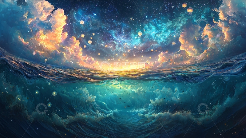 高清大图下载【趣麦麦图】梦幻星空海洋