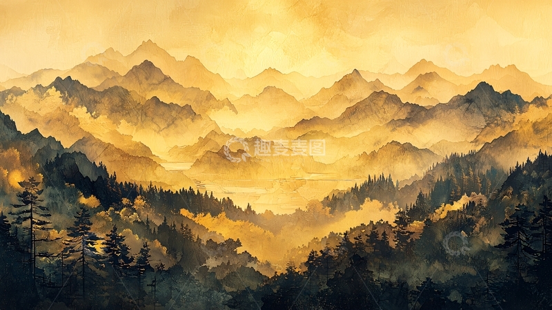 高清大图下载【趣麦麦图】金色山脉