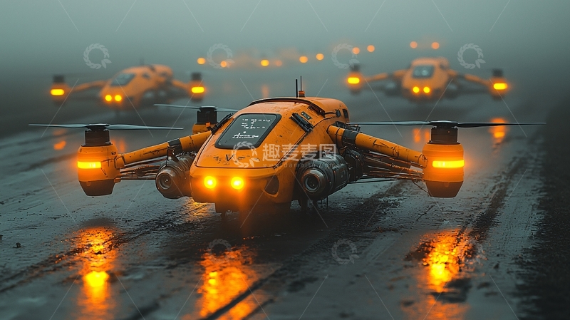 高清大图下载【趣麦麦图】未来科技感无人机
