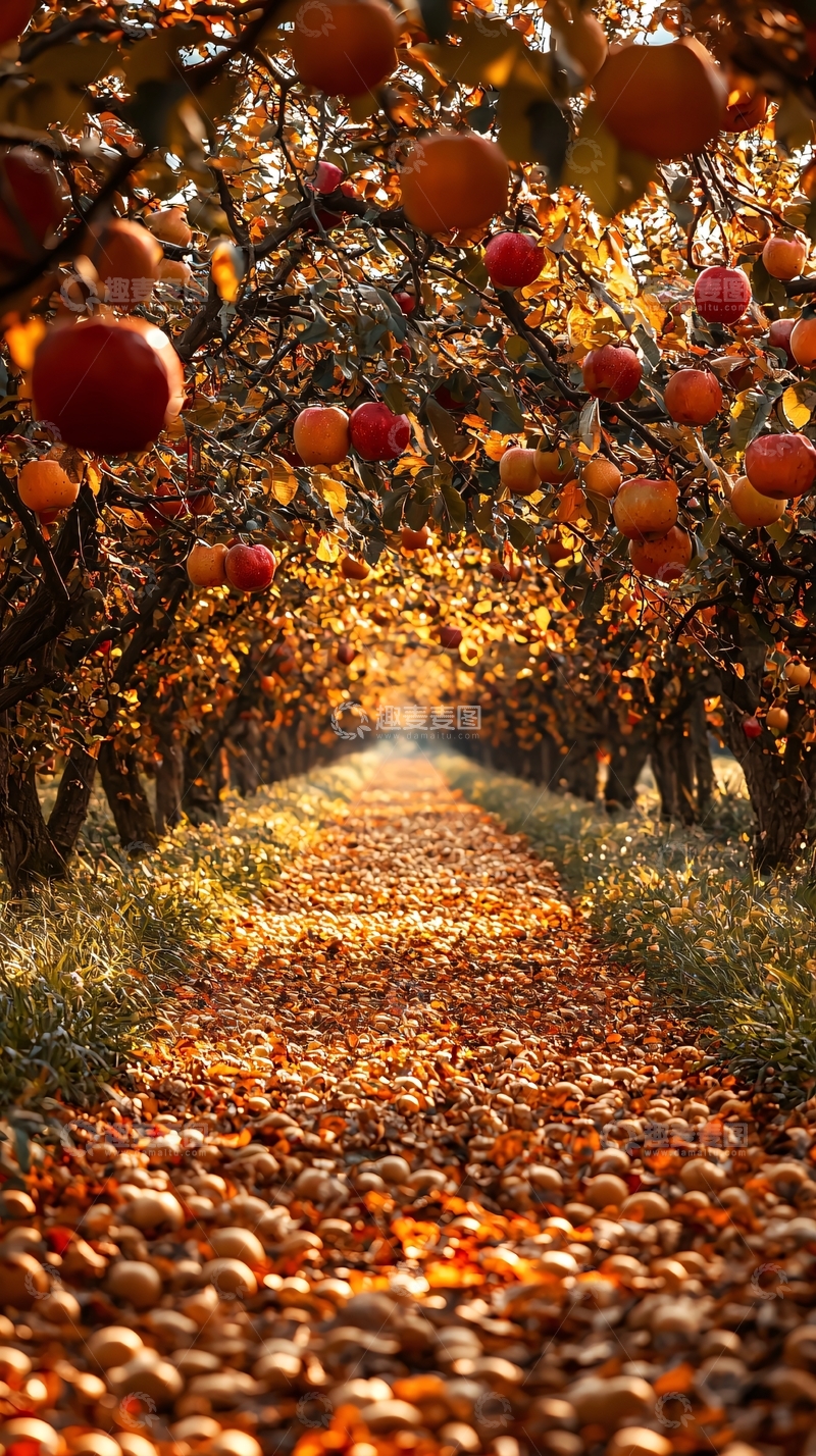 高清大图下载【趣麦麦图】秋日果园的丰收景象