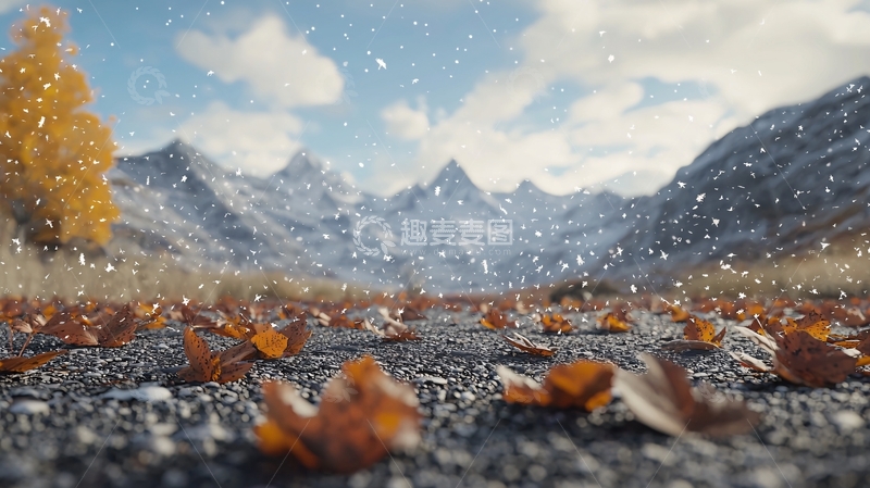 高清大图下载【趣麦麦图】秋叶小路