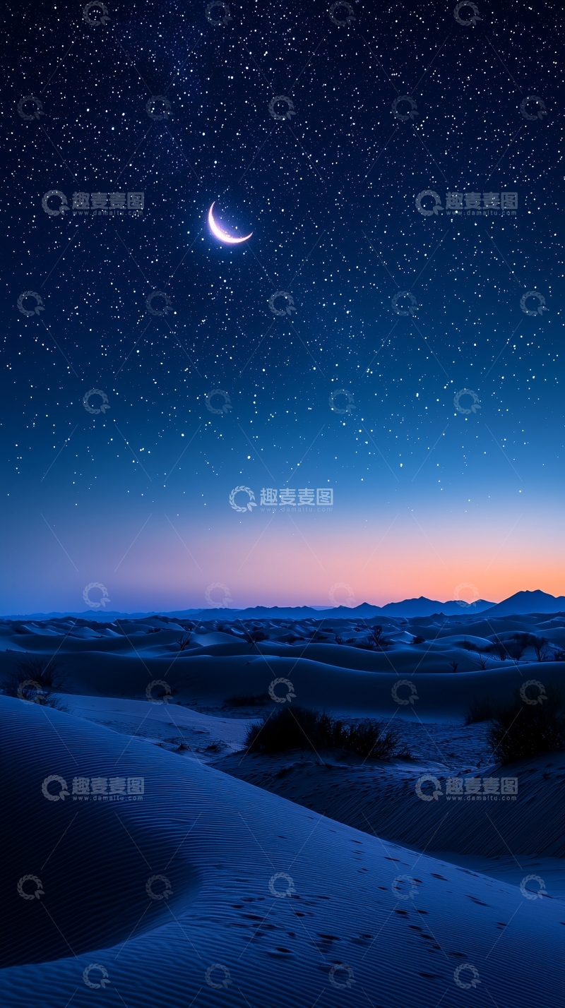 高清大图下载【趣麦麦图】沙漠夜景