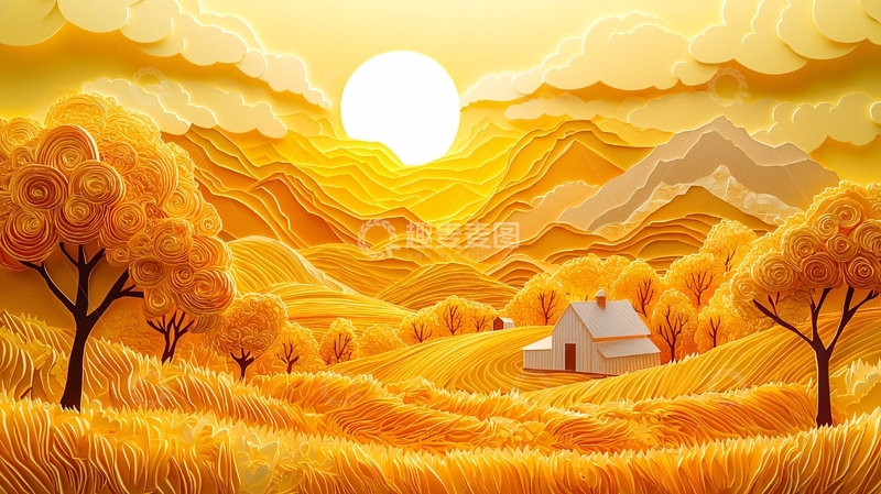 高清大图下载【趣麦麦图】纸艺风景