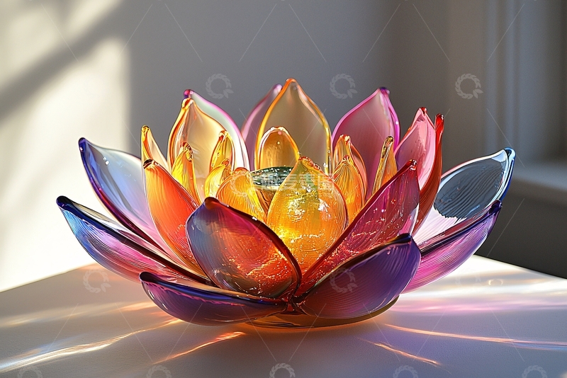 高清大图下载【趣麦麦图】彩色玻璃莲花