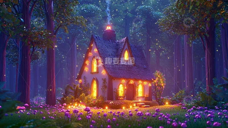 高清大图下载【趣麦麦图】森林小屋