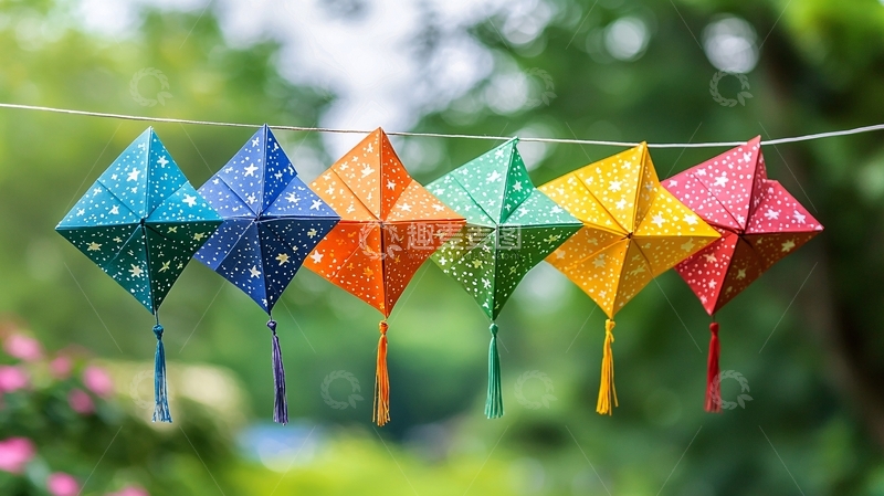 高清大图下载【趣麦麦图】彩色纸灯笼