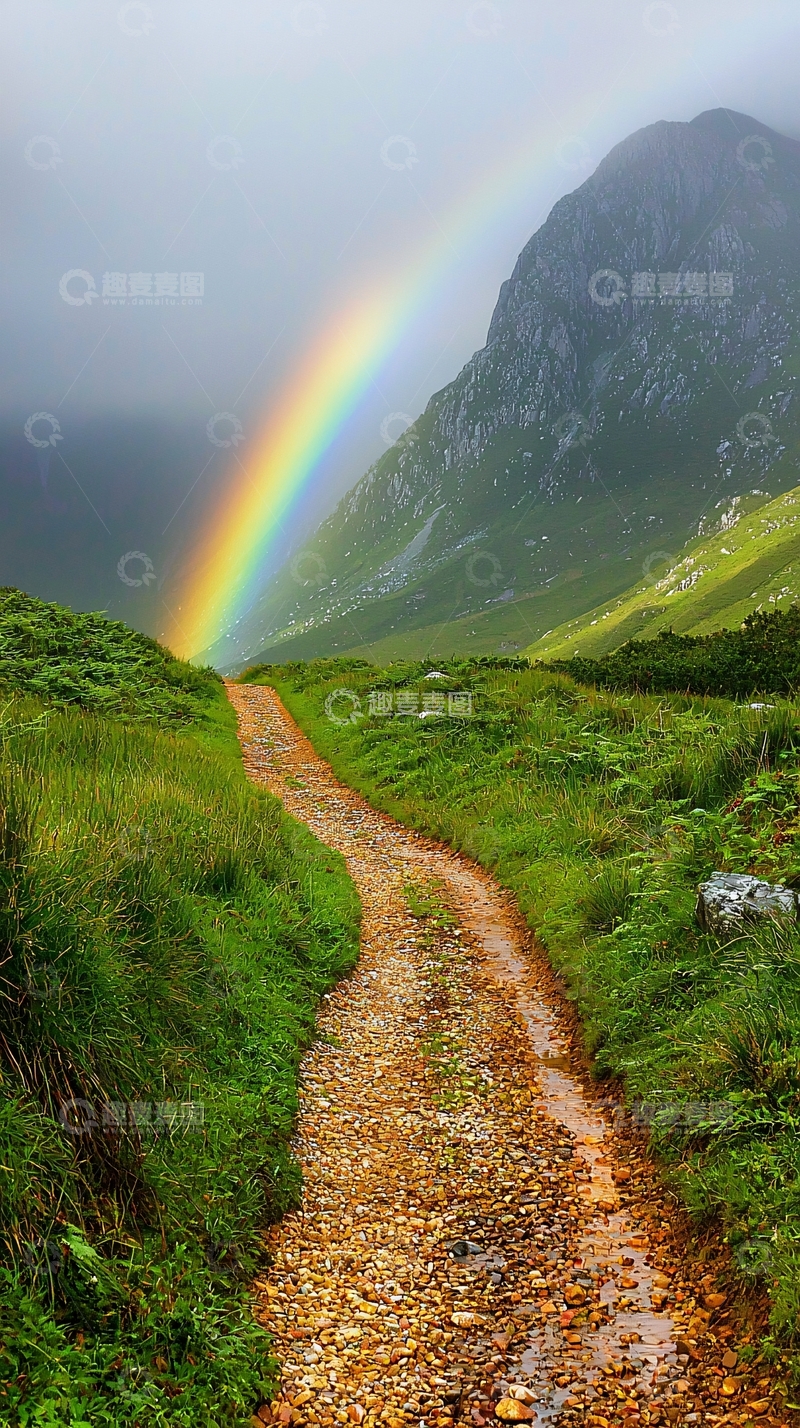 高清大图下载【趣麦麦图】风景如画的彩虹山路
