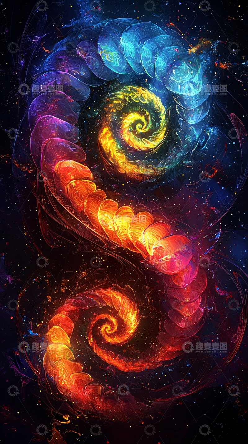 高清大图下载【趣麦麦图】彩色螺旋星云背景