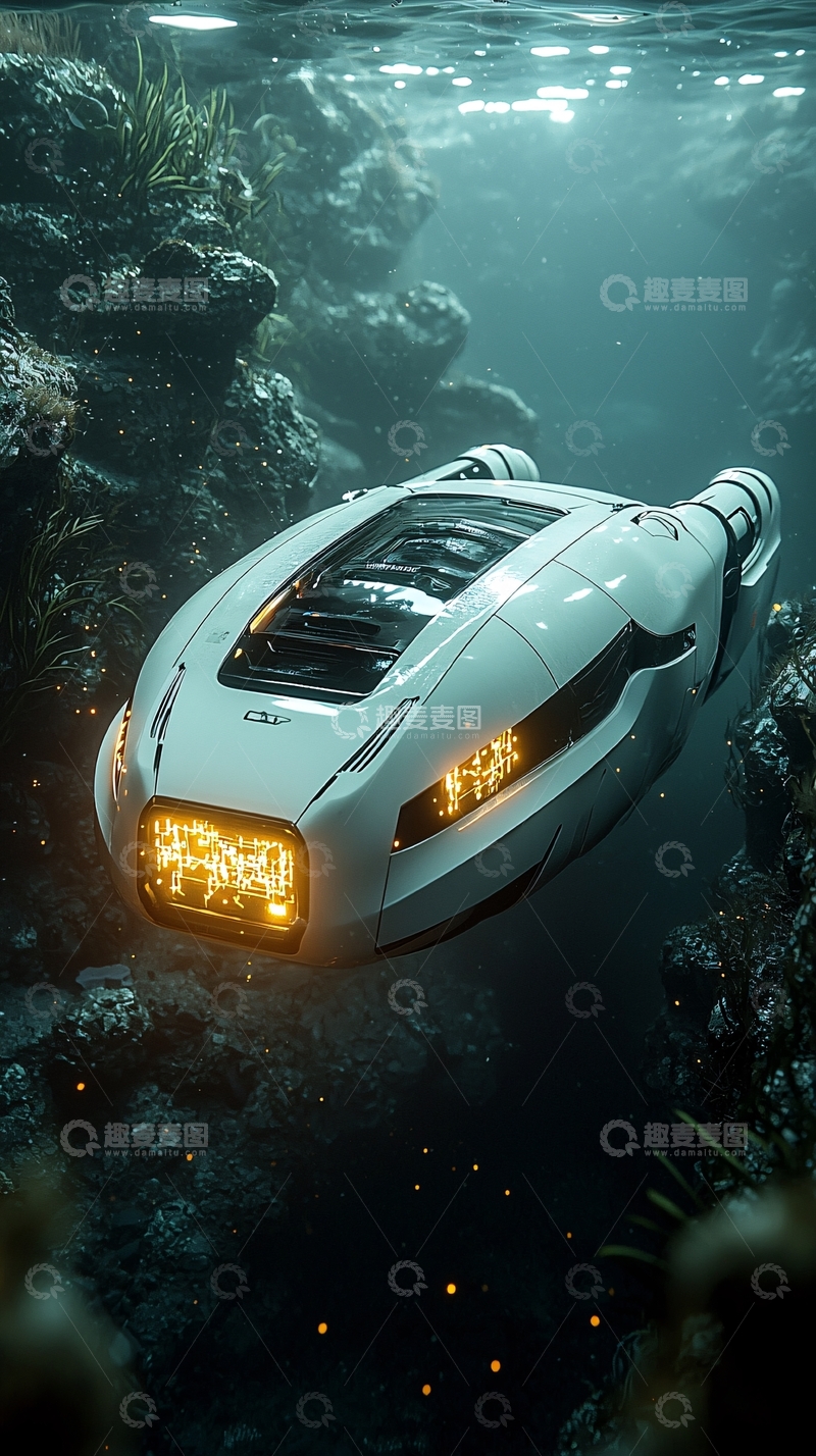高清大图下载【趣麦麦图】海底探测器