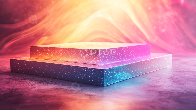 高清大图下载【趣麦麦图】绚丽背景下的产品展示台
